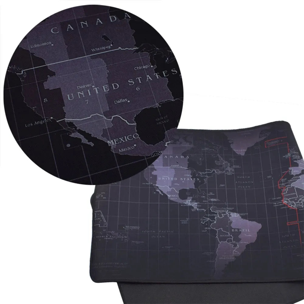 Mouse Pad Base de Escritorio Extra Large 80x30cm | Diseño Mapa Gris S0649-28