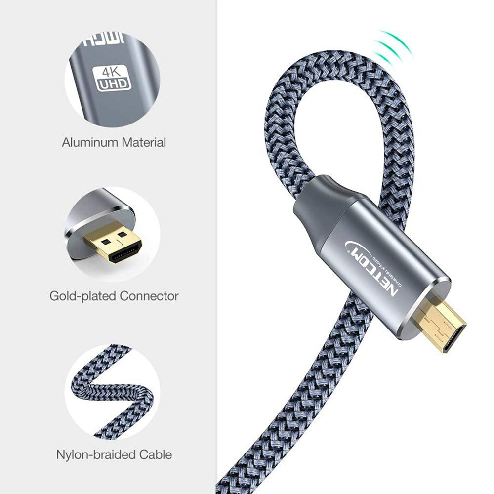 Cable adaptador convertidor Micro HDMI macho a HDMI hembra 4k 2.0 60hz S1138