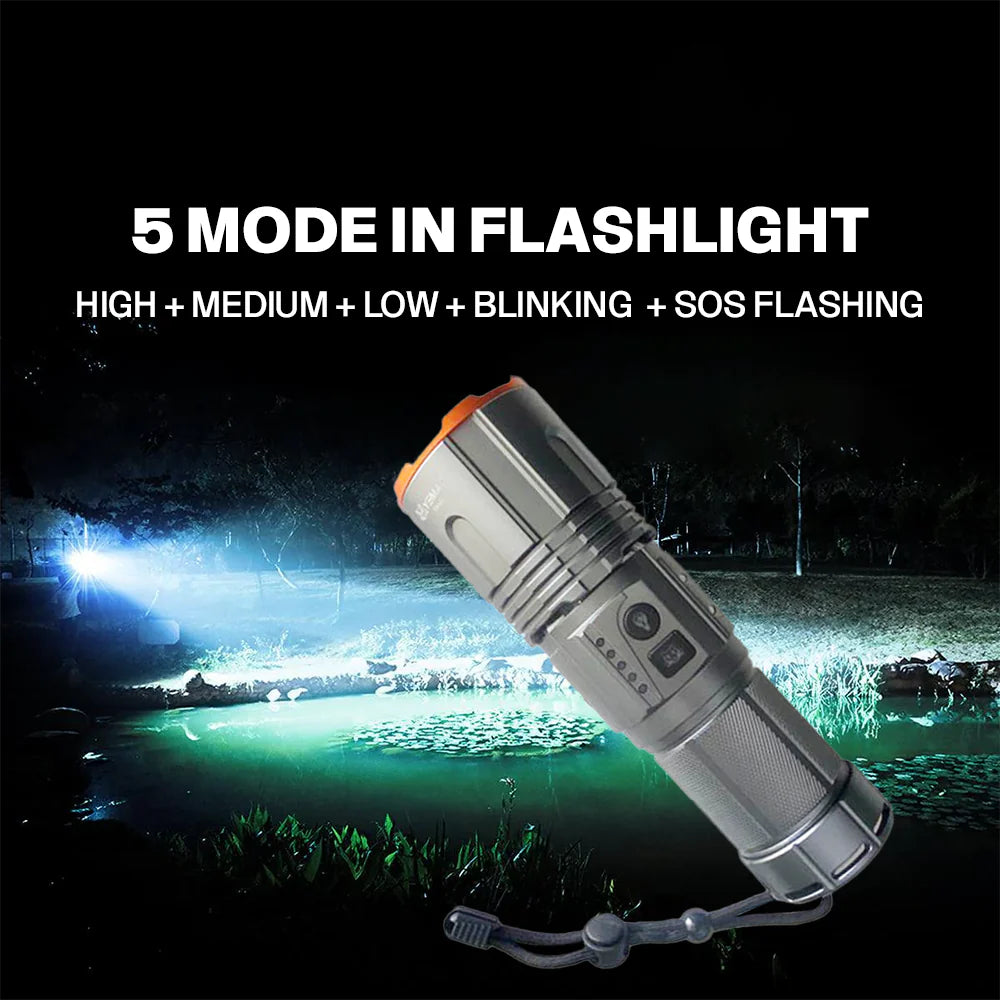 Linterna Táctica Multifunción 2 en 1 con Lámpara de Noche y Power Bank (7200mAh) s2075