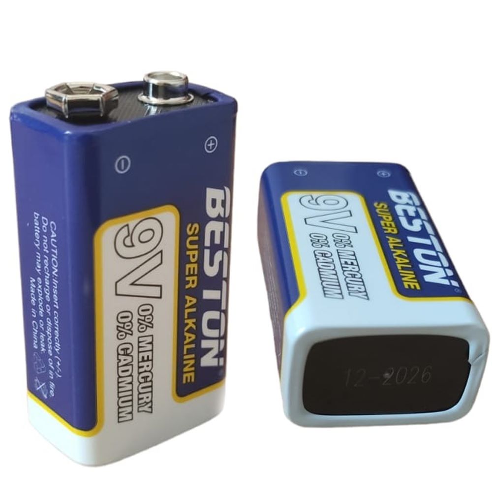 Batería alcalina 9V Beston BST-6LR61-BP1 0 cadmio y mercurio pila 9v S1237