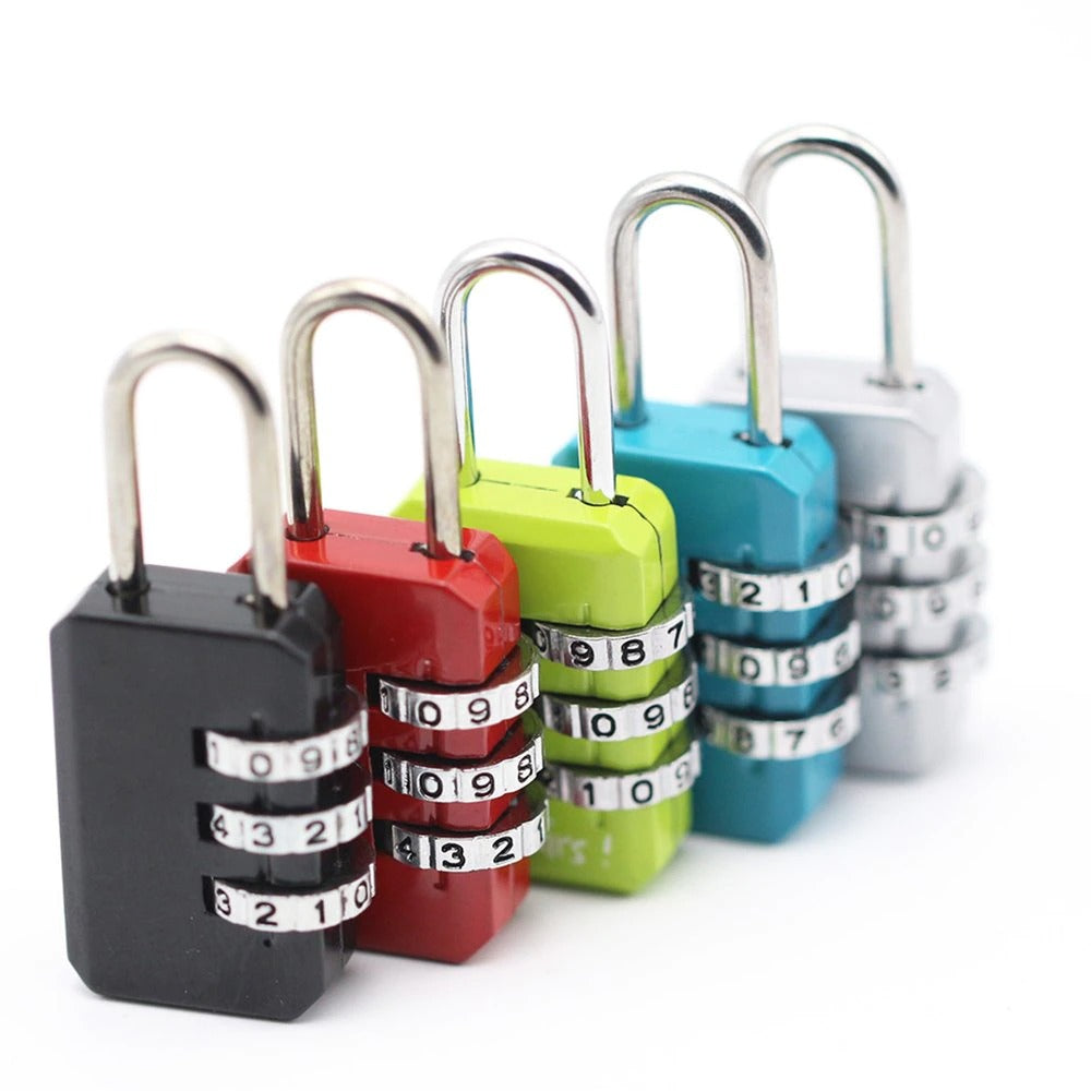 Candado Seguridad Mochilas Casillero Maleta Viaje 3 Dígitos- Negro S1114