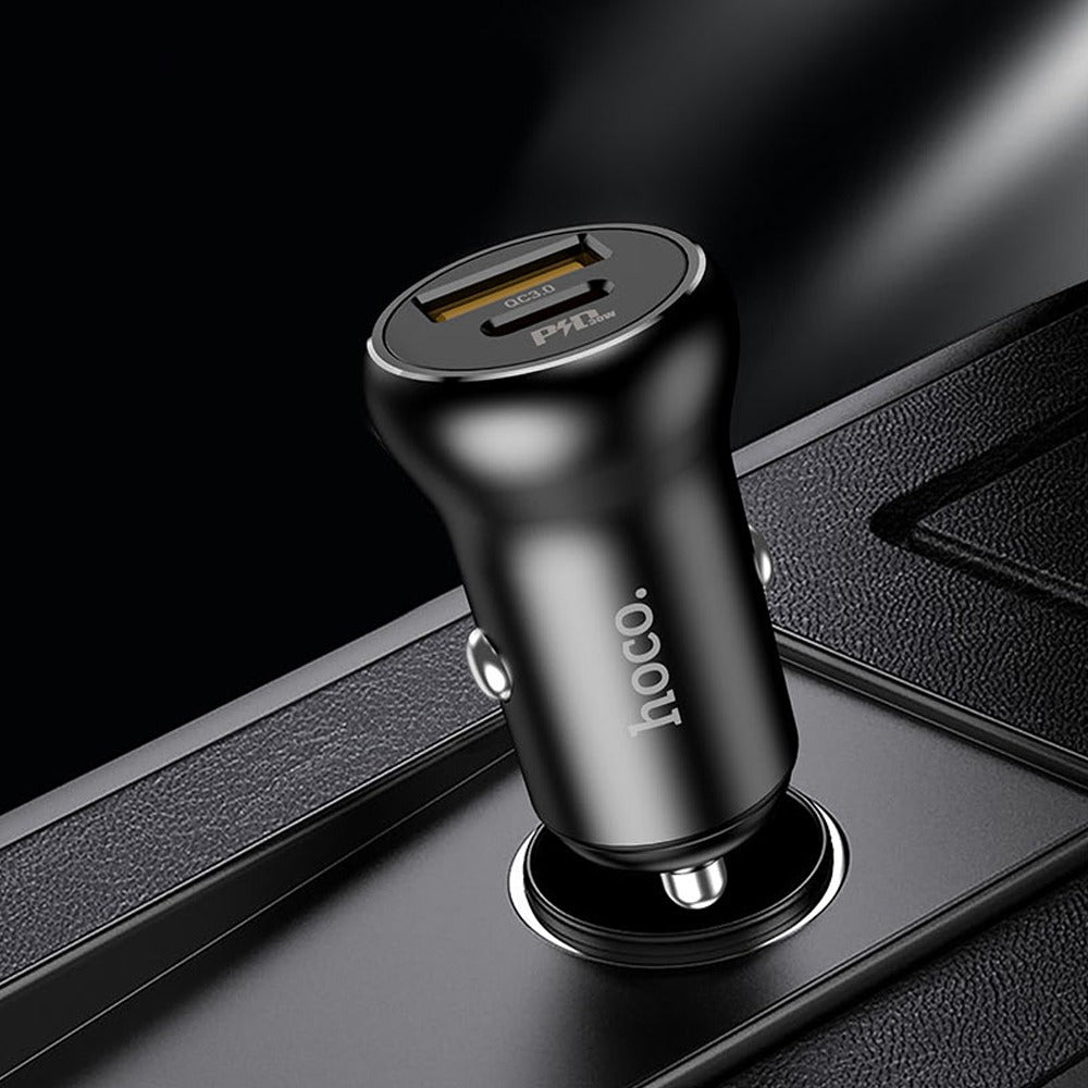 Cargador para Auto Hoco Tipo C USB 30w QC3.0 5A con cable TIPO C S1109