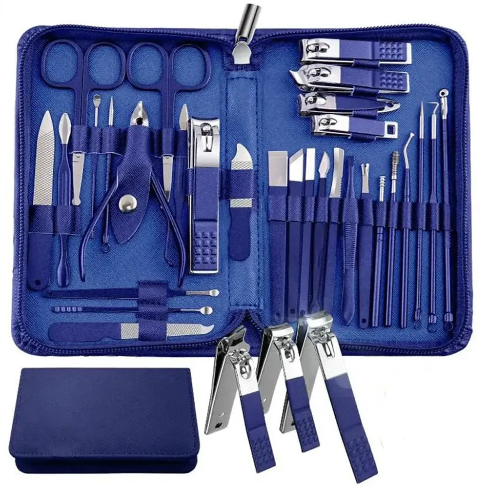 Kit Profesional de Manicura y Pedicura 30 en 1 (Acero Inoxidable) + Estuche S1476