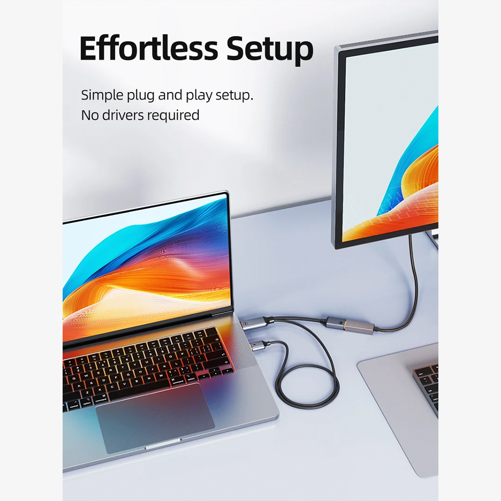 Adaptador HDMI Macho a DisplayPort Hembra CABLETIME 4K 60Hz con Alimentación USB Conversor Activo Unidireccional Carcasa de Aluminio y Malla Trenzada S2356