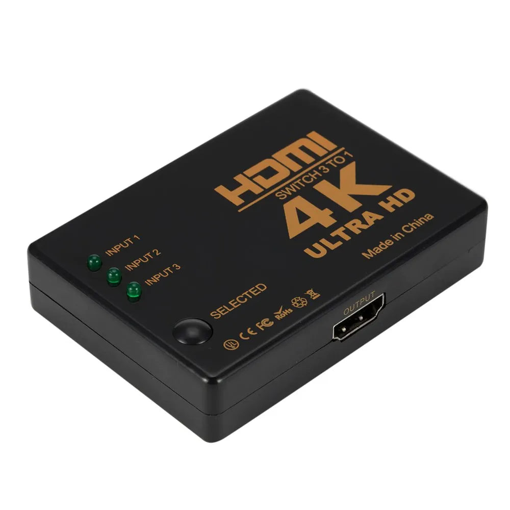 Hdmi Switch 3 x 1 4k ULTRA HD con control remoto multiplica hdmi 3 x 1 S01001
