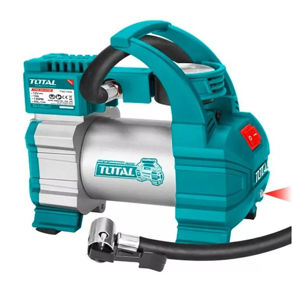 Mini Compresor de Aire para Auto TOTAL 12V | 140 PSI Profesional S1769