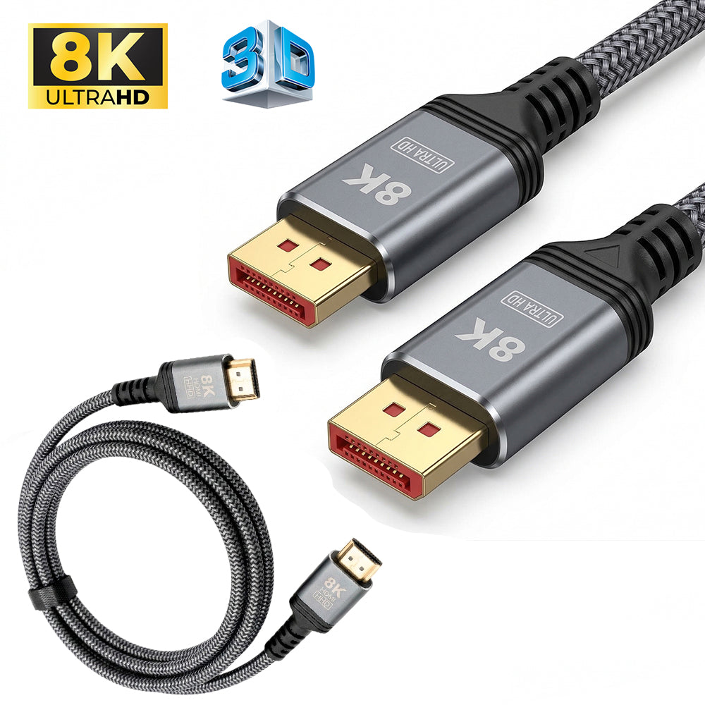 Cable DisplayPort a DisplayPort 8K Ultra HD Premium Trenzado 2 Metros s2085