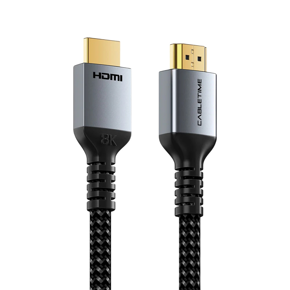 Cable HDMI 2.1 Ultra High Speed 8K 60Hz 4K 120Hz CABLETIME 48Gbps eARC 10 Metros Nylon Trenzado CH11S S2333