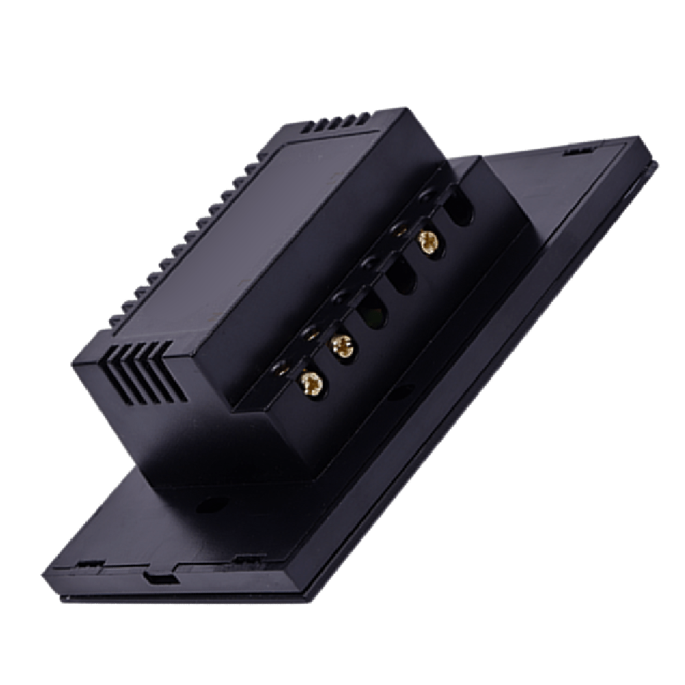 Interruptor Inteligente WiFi Triple de 3 Botones Táctil Negro S2156