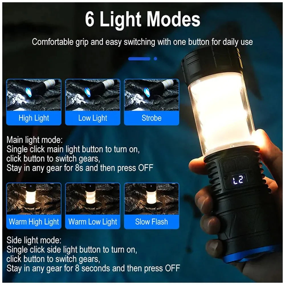 Linterna Potente Tactica Recargable 1000 Lm Zoom Camping 18w S1838