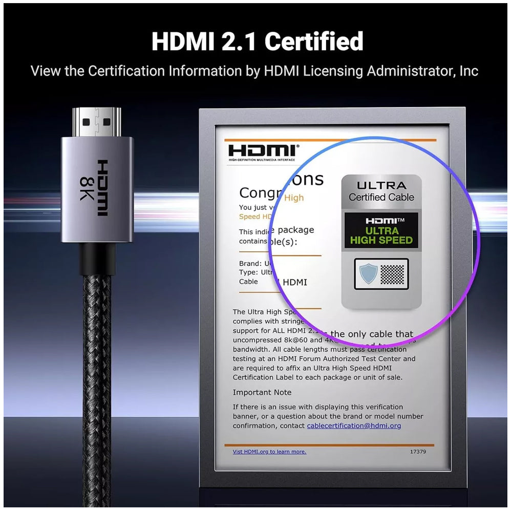 Cable HDMI 2.1 UGREEN Ultra High Speed 8K 60Hz 4K 240Hz 10 Metros S2130