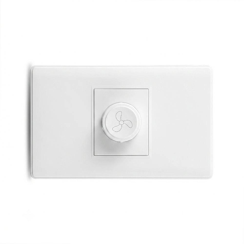 Interruptor Regulador de Pared para Ventilador Dimmer Giratorio 300W 250V Blanco S2255