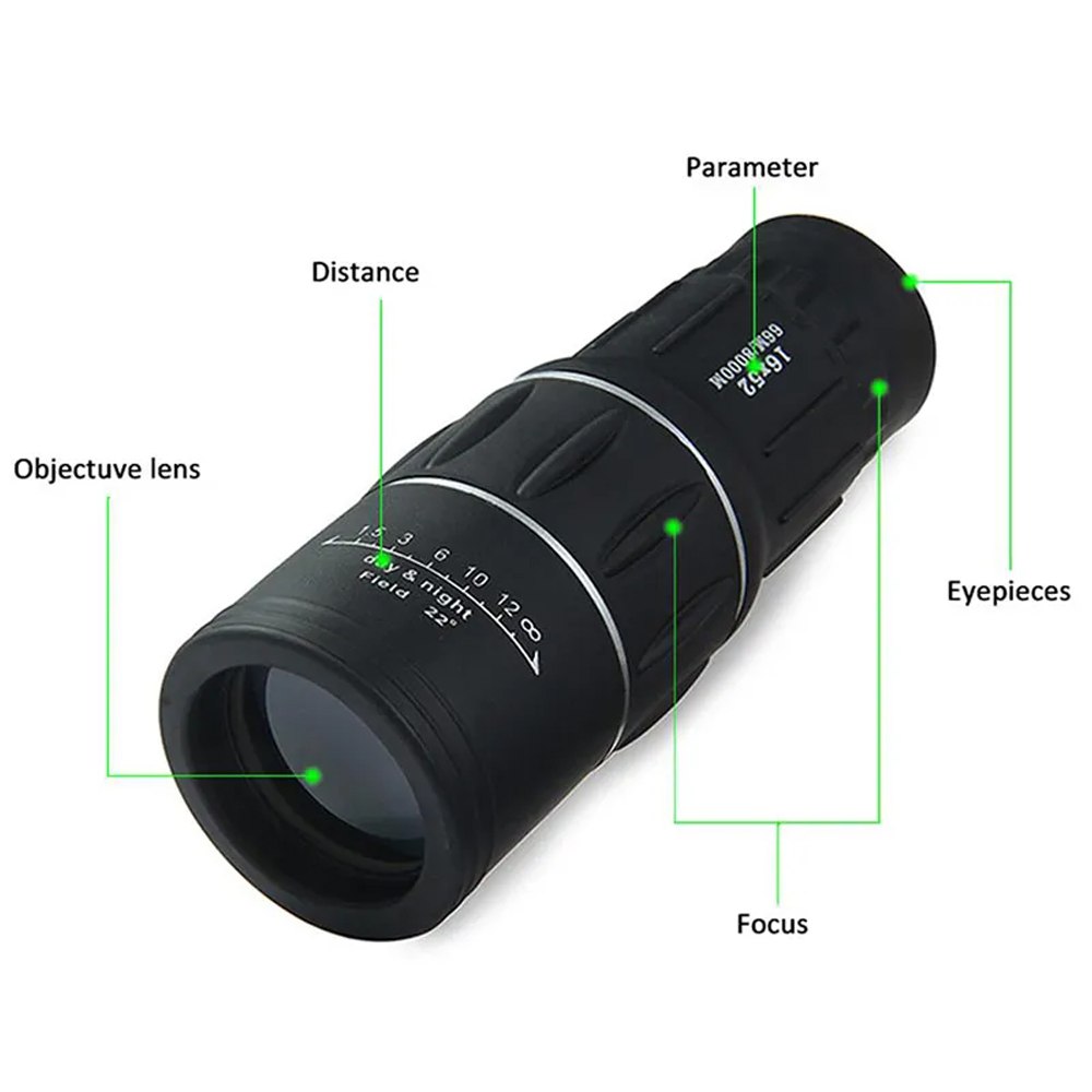 Telescopio monocular 16x52 doble enfoque óptico Zoom S1471