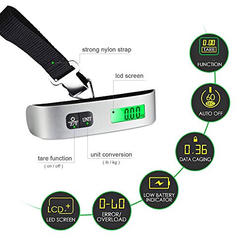 Balanza de Mano Digital LCD 10 g a 50 kg – Báscula Colgante Profesional S0157