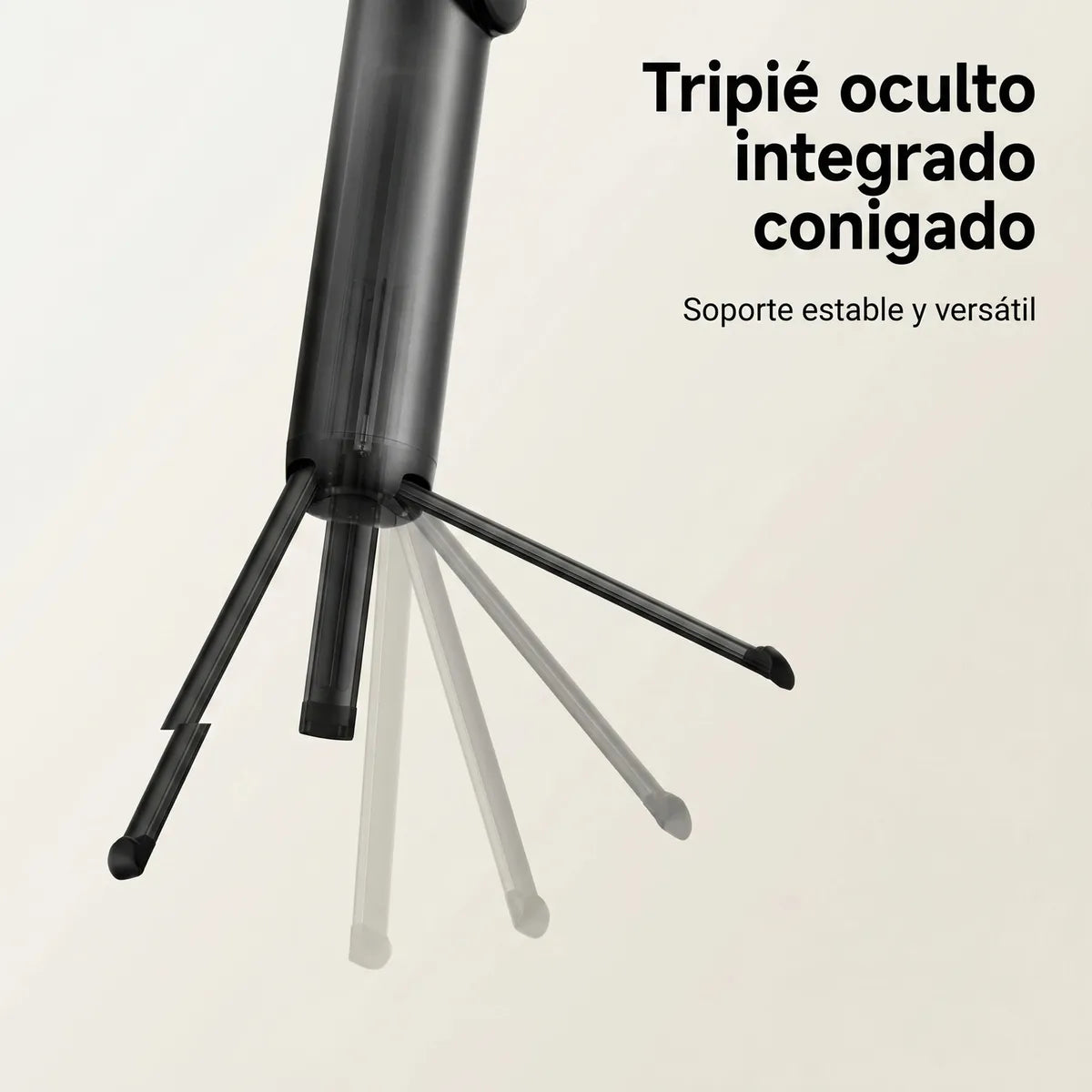 Selfie Stick Trípode Mini Xiaomi Control Remoto Bluetooth Soporte Giratorio 360° Aluminio Negro S2236