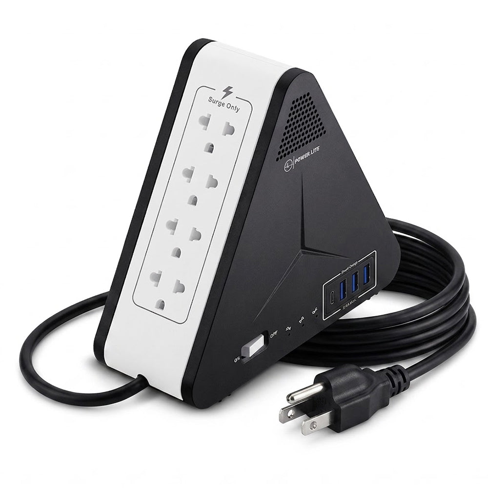 Estabilizador Regulador de Voltaje Power Lite Simetric PLI-1111U 1100VA 500W 8 Tomas 4 Puertos USB Type-C s2248