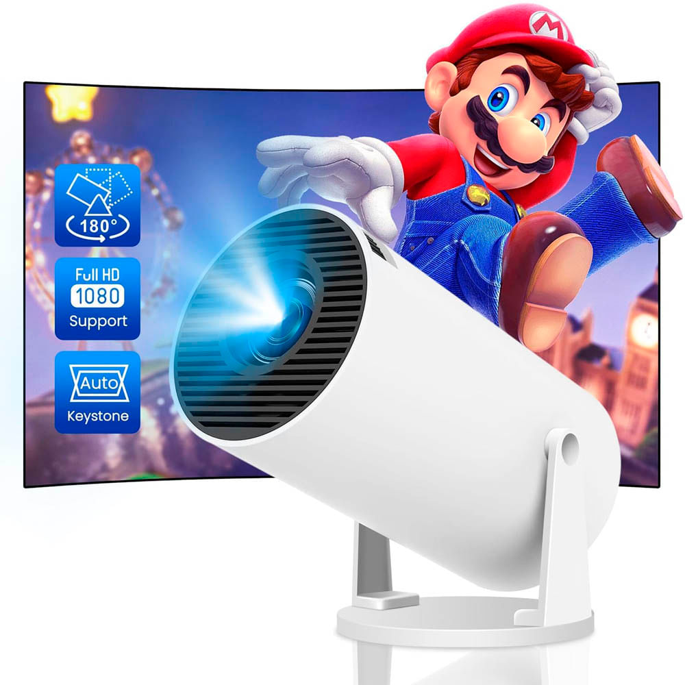 Proyector Gamer Inteligente Tomate Android 180° 4K WiFi 2 Mandos 20000+ Juegos s2257
