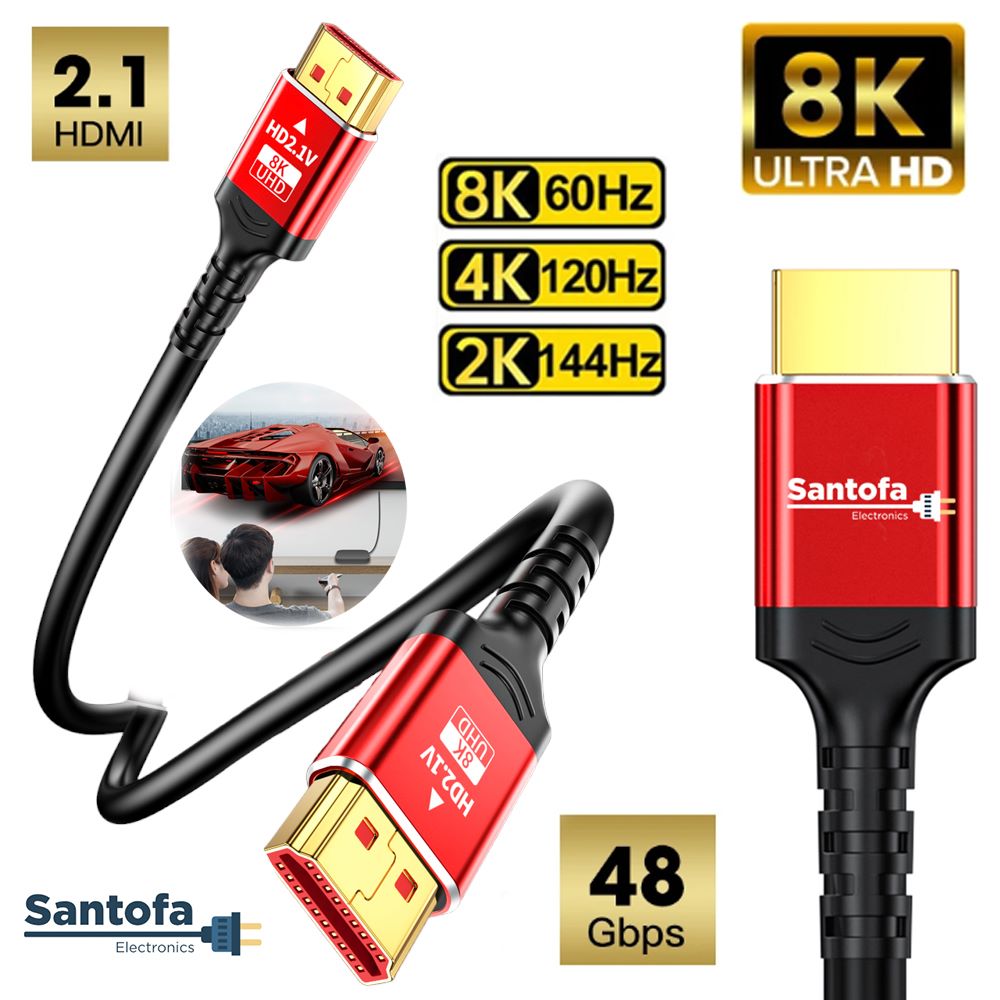Cable Hdmi 2.1V 8k SANTOFA 3D 5 Metros 4320p Premium 48Gbps HDR eARC S1312