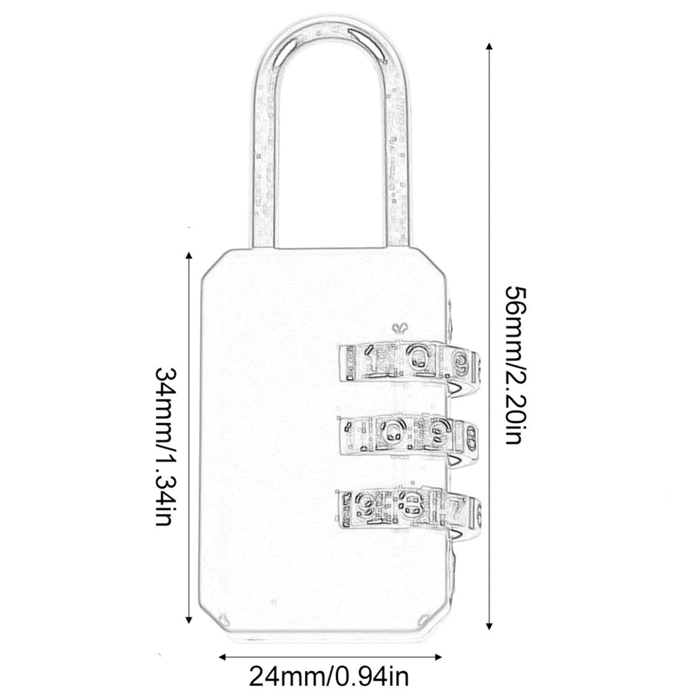 Candado de Seguridad de 3 Dígitos para Mochilas y Maletas | Aleación de Zinc S1114-1