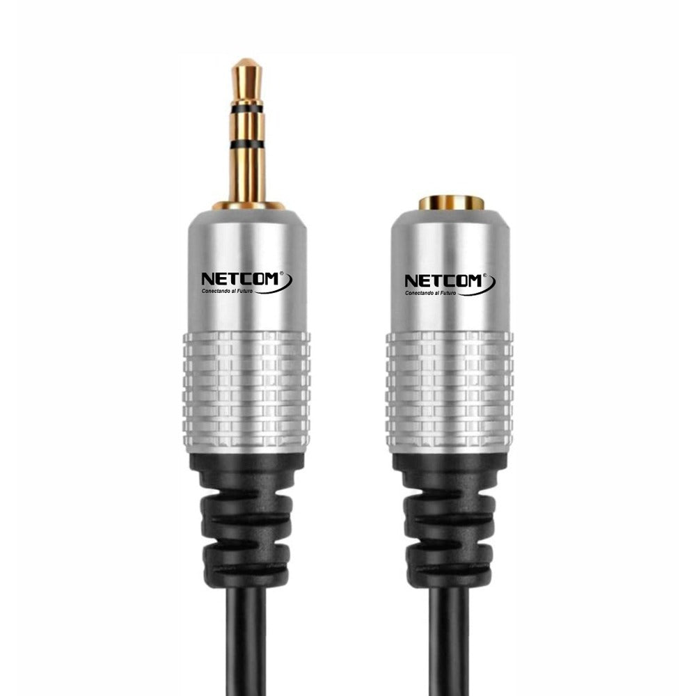 Cable Extension plug 3.5mm macho a plug 3.5mm hembra 1.8 Metros Netcom S1185