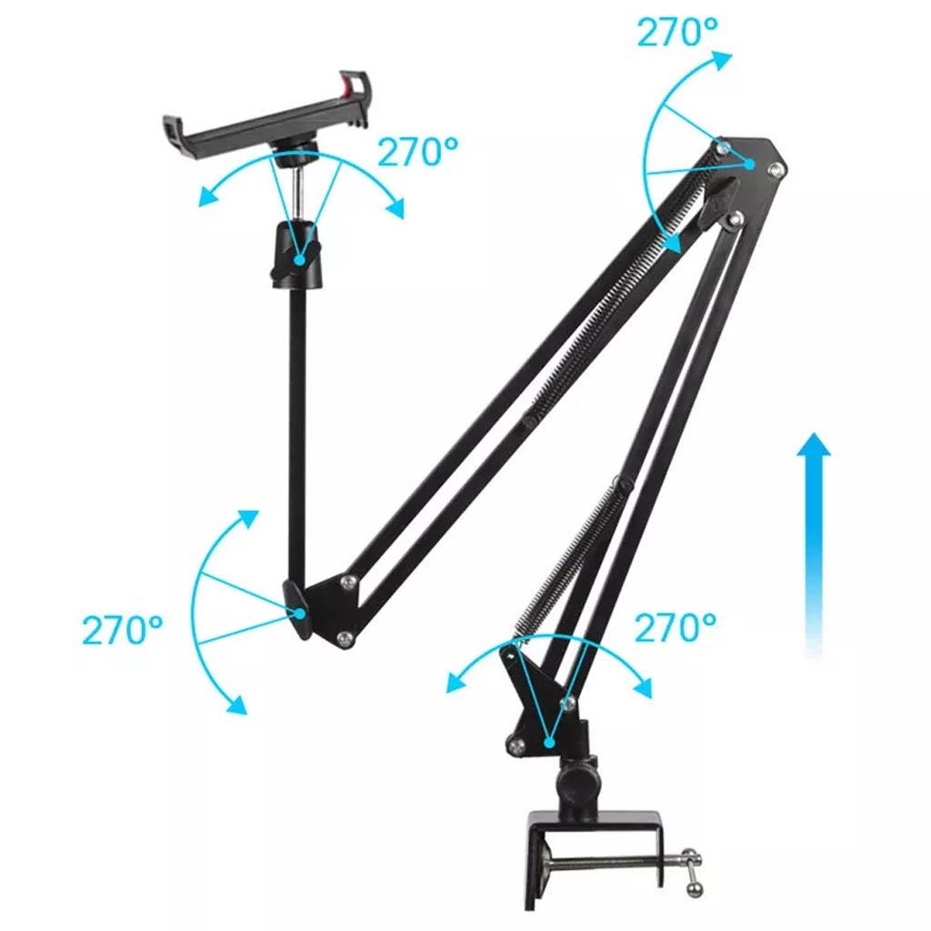 Soporte de brazo largo flexible para tablet ipad 360 grados escritorio S0978