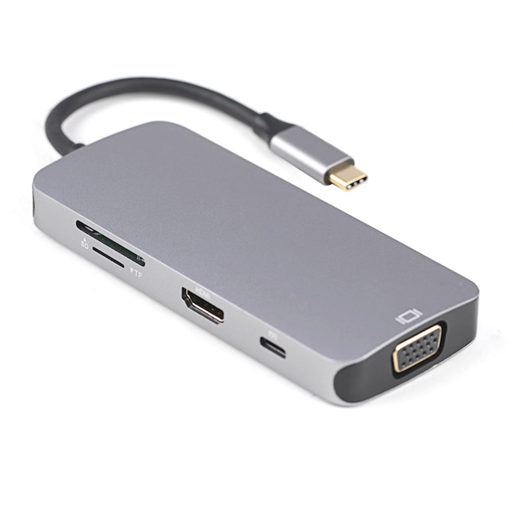 Adaptador Tipo C a HDMI 4k USB 3.0 8 en 1 Multipuerto V192a S0756