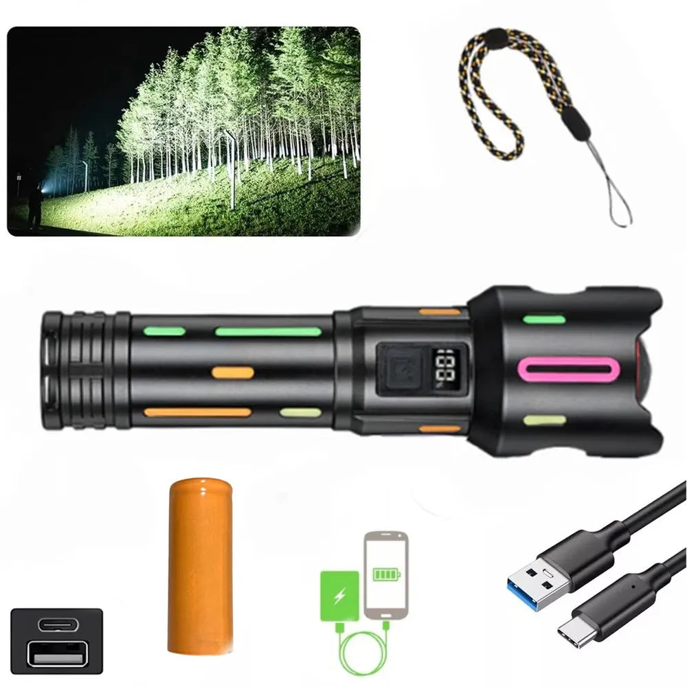 Linterna Táctica Recargable Emergencia Zoom 2000m 6800mah S1897