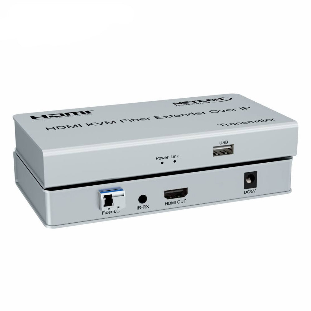 Extensor HDMI por Fibra Óptica NETCOM 20Km Full HD 1080p KVM USB IR Loop Out LC Monomode Over IP S1577