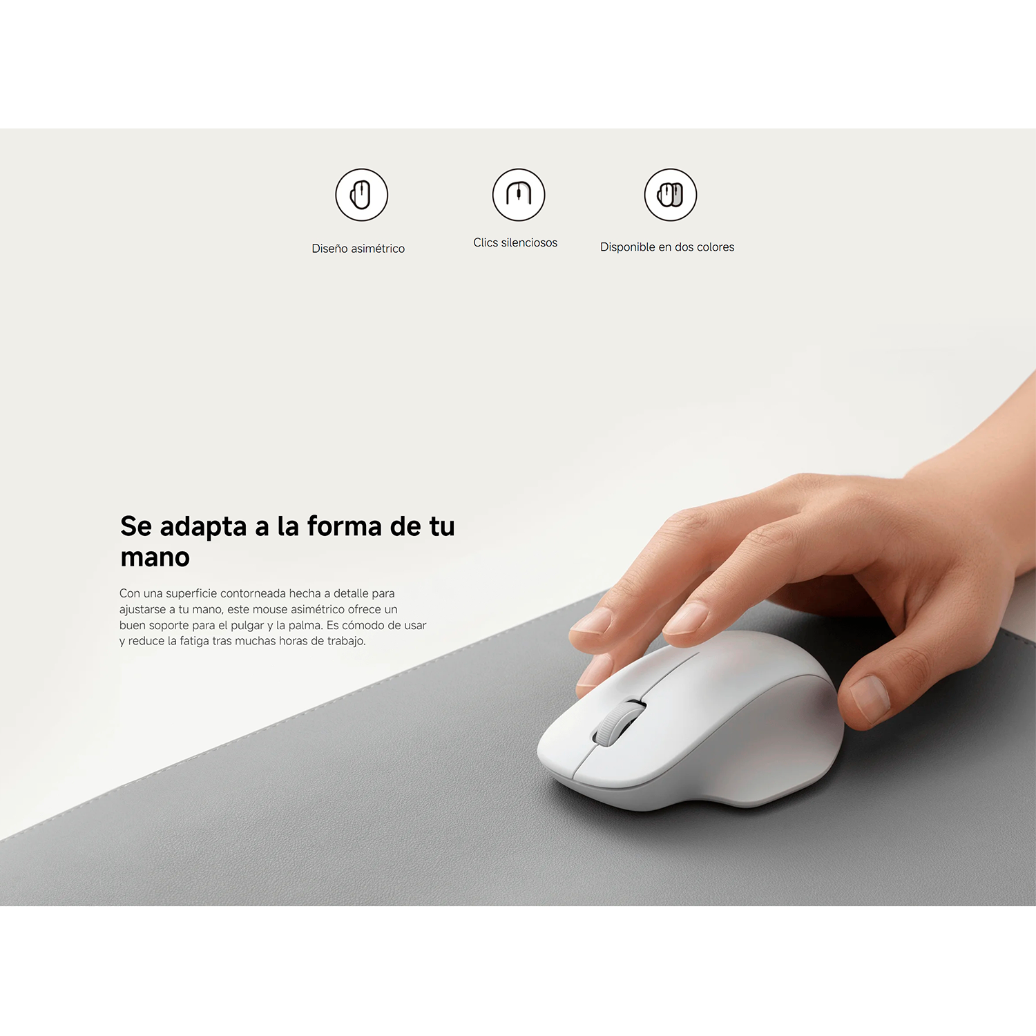Mouse Inalámbrico Xiaomi Wireless Mouse Comfort Edition 2.4GHz Ergonómico Negro S2229
