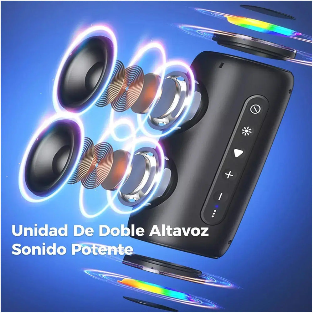 Parlante Portátil Bluetooth BOOMS380 X-Bass Impermeable IPX6 con Luces RGB S2155