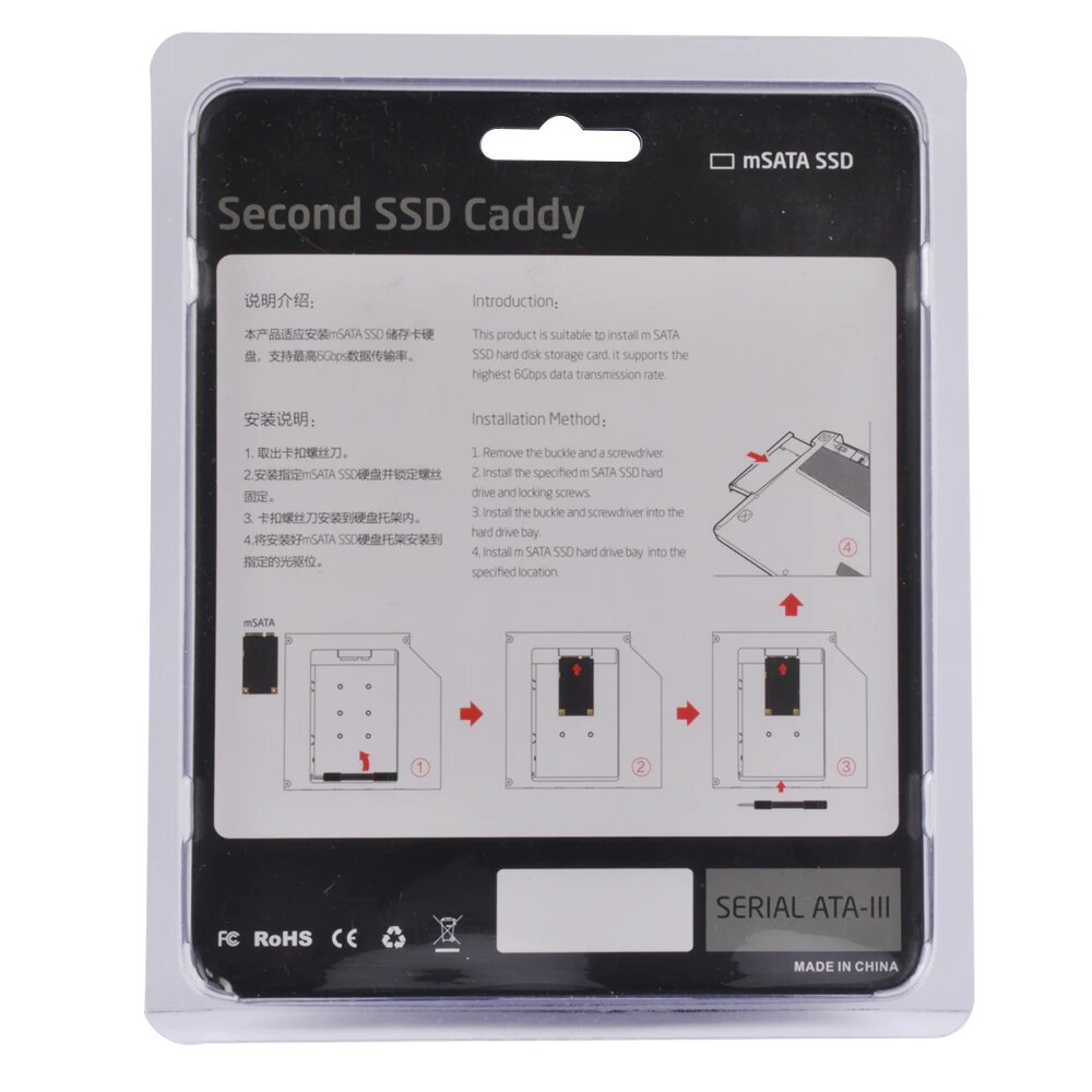 Caddy 2nd Ssd Disco Duro Sata Cd Dvd-rom Universal 9.5mm ATA III S0792