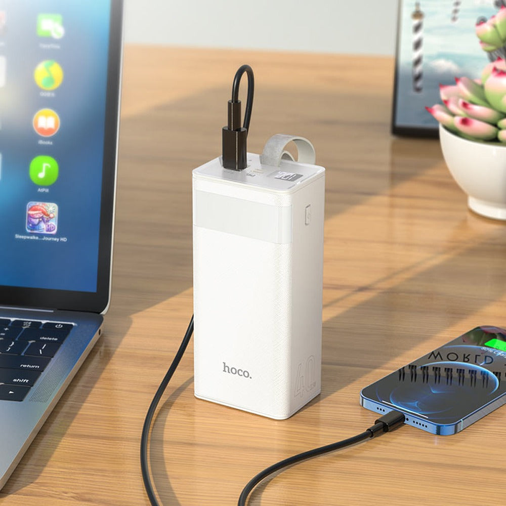Power Bank Hoco J86 40.000mAh 22.5w Power master luz led 3 salidas QC3.0 S1101