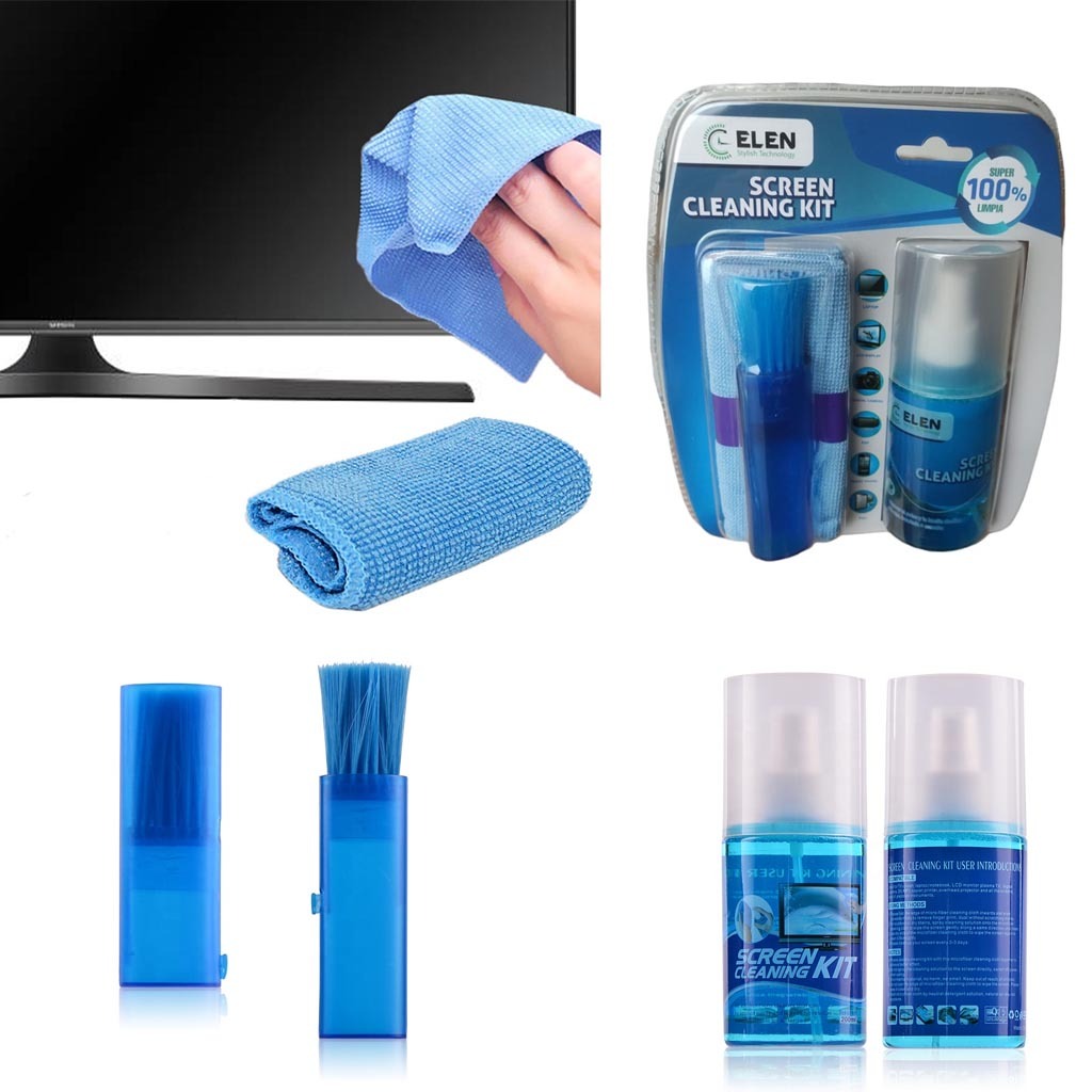 Kit de Limpieza Para Pantallas Tv Laptop Móviles Fco 200ml 3 en 1 Elen S0996