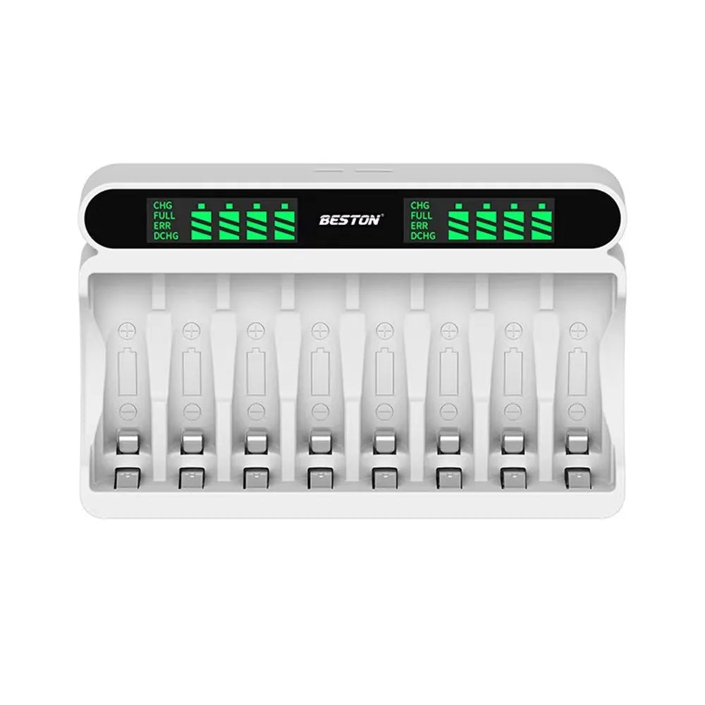 Cargador Inteligente de Pilas Baterías Recargables 8 Puestos AA AAA S1672