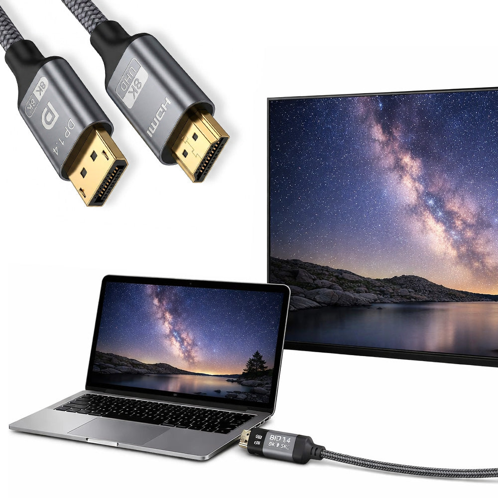 Cable Convertidor DisplayPort a HDMI 8K Ultra HD Trenzado 2 Metros s2086