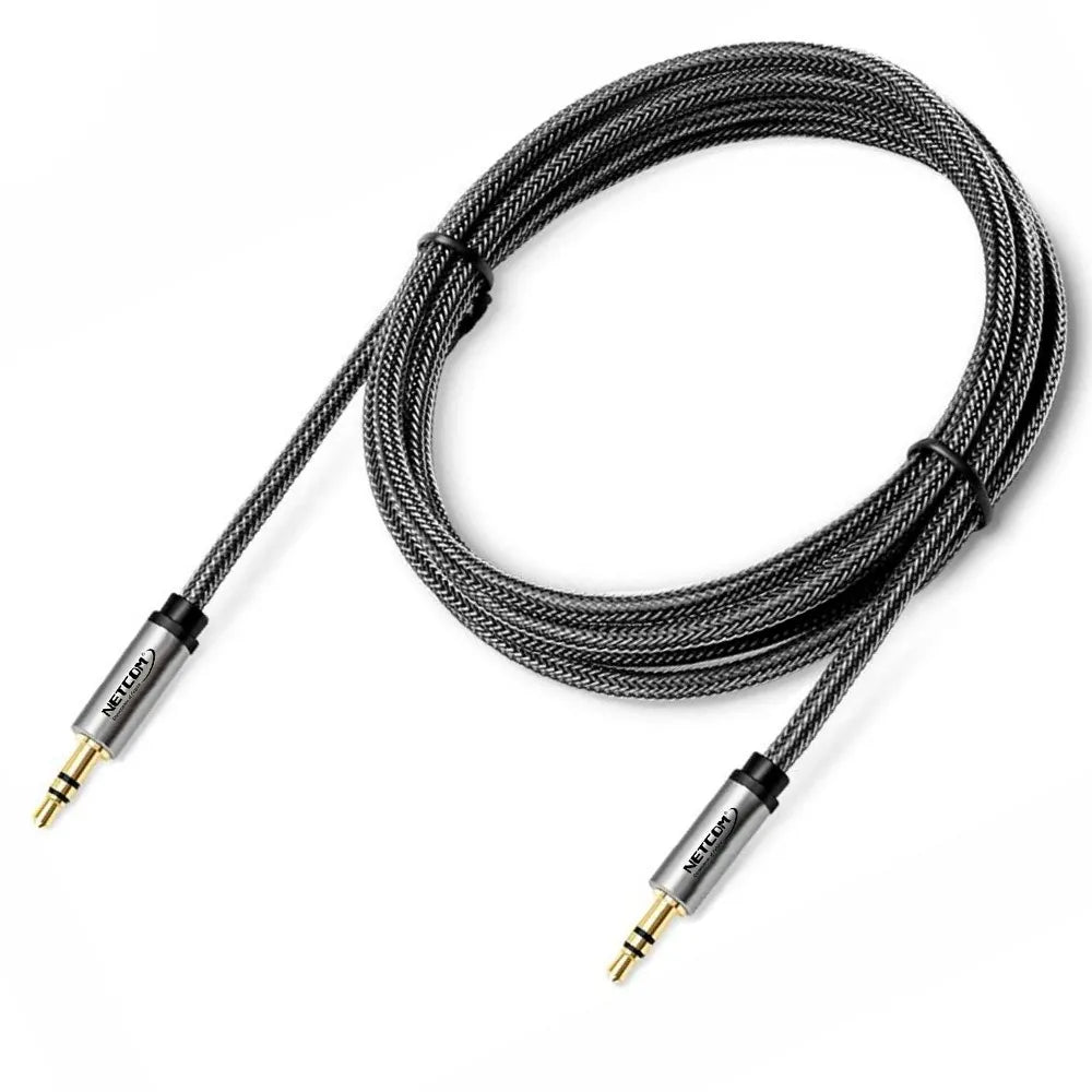 Cable de Audio Plug a Plug 3.5mm TRS de 3 Metros NETCOM S1547