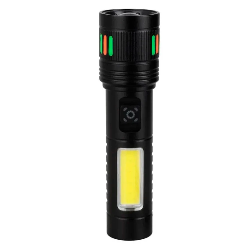Linterna Táctica LED Recargable USB con Luz Lateral COB S2030