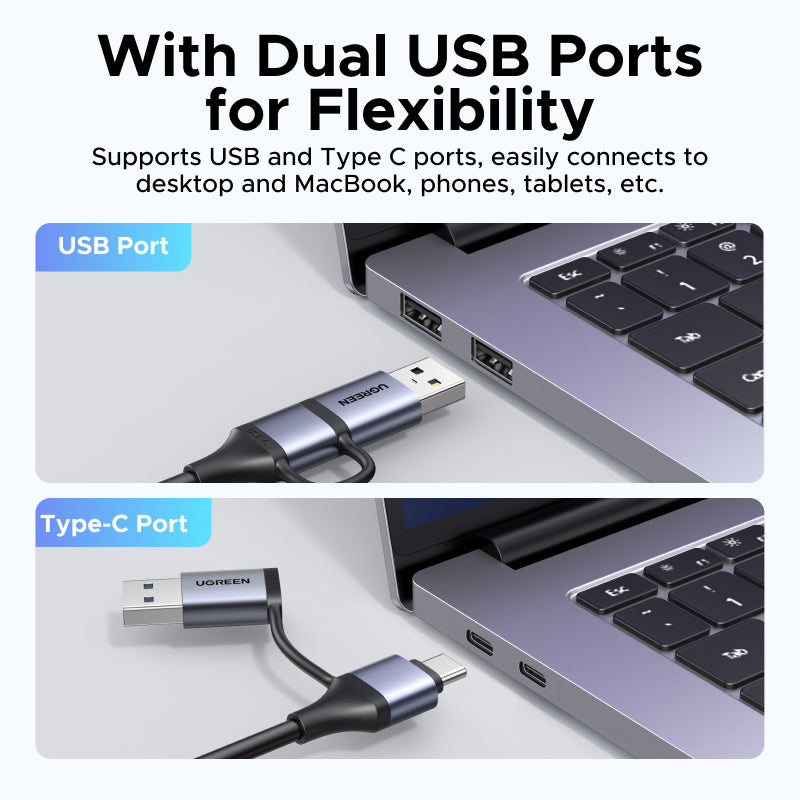 Tarjeta Capturadora de Video USB-C y USB-A UGREEN CM629 HDMI a 2K 30Hz 1080P 60FPS Aluminio OBS S2298
