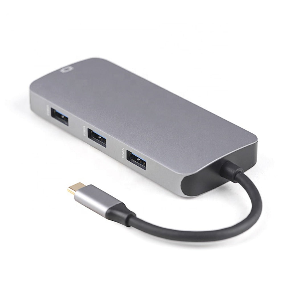 Adaptador Tipo C a HDMI 4k USB 3.0 8 en 1 Multipuerto V192a S0756