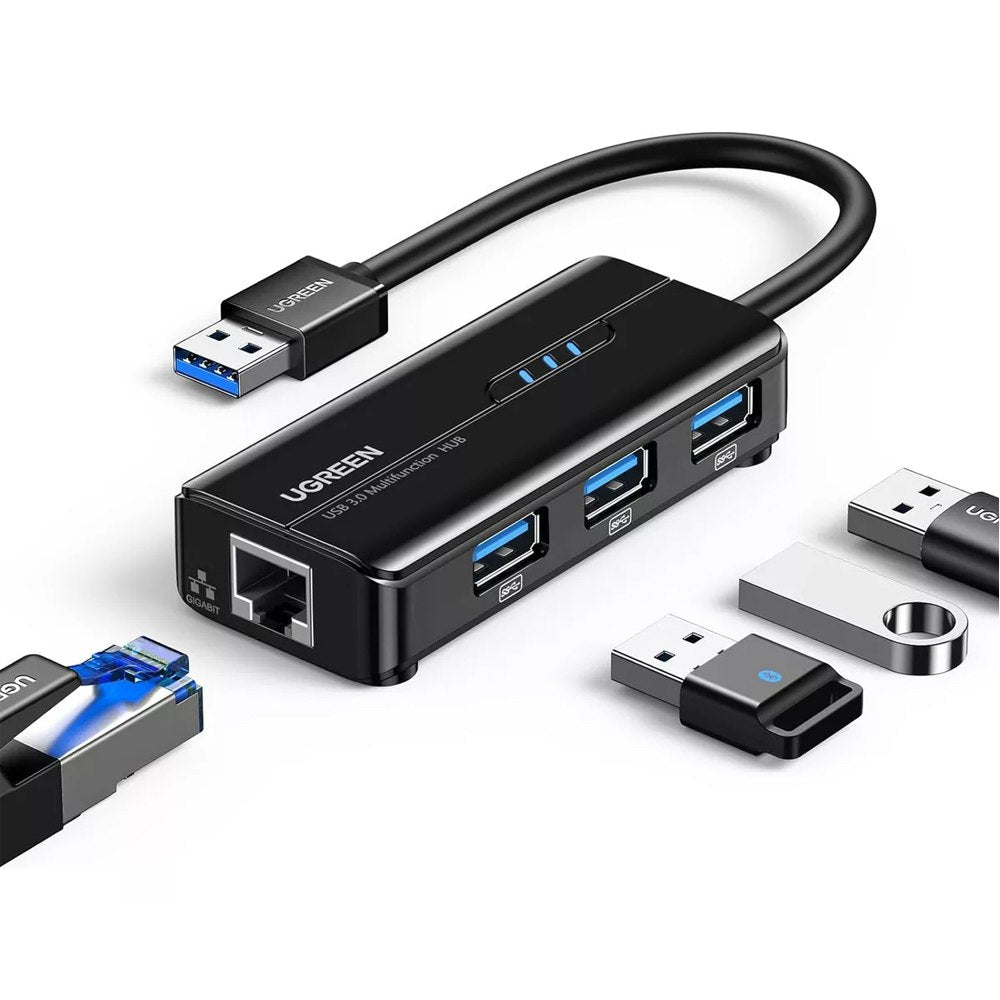 Adaptador Usb 3.0 a Rj45 Lan Ethernet + Hub 3 Puertos USB 3.0 UGREEN S1643