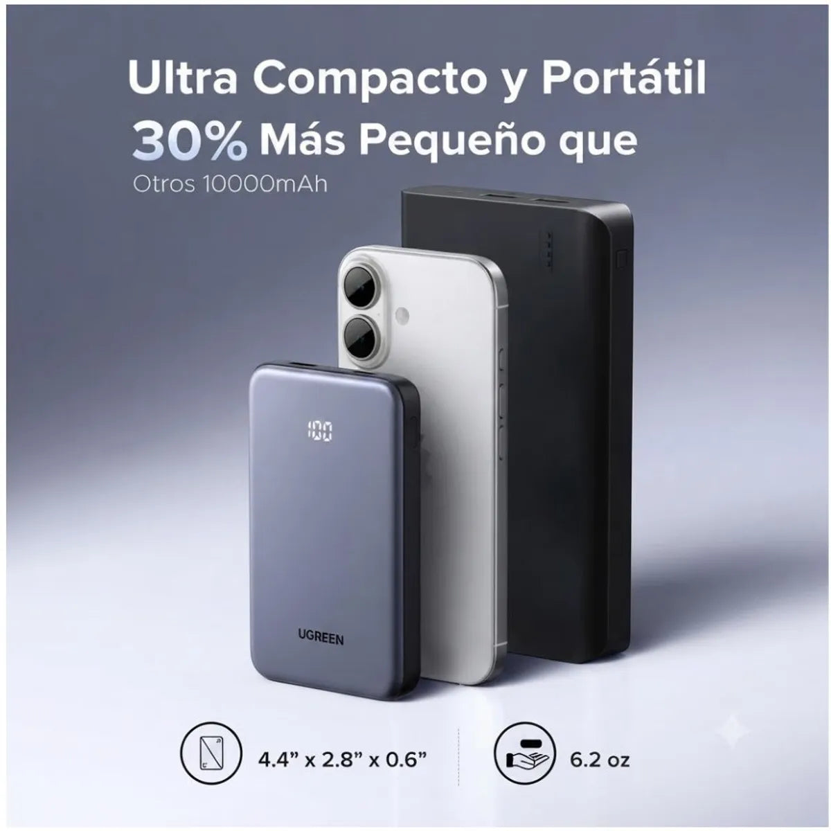 Power Bank UGREEN Zapix Series 10000mAh 20W PD 22.5W SCP Pantalla Digital LED S2294