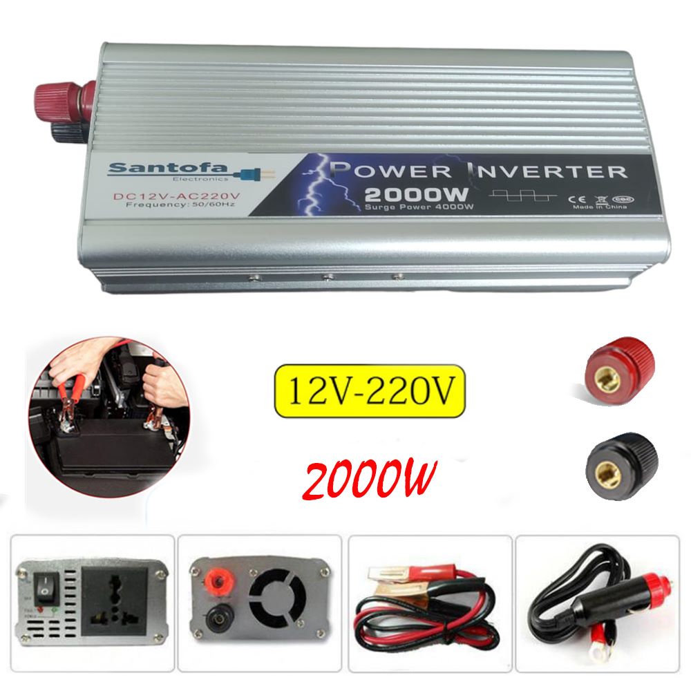 Inversor de Corriente 12v a 220v USB 2000w SANTOFA S1318