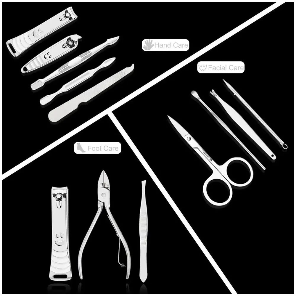 Set Manicura Pedicura Acero Inoxidable 12 Piezas Cortaúñas M S1477