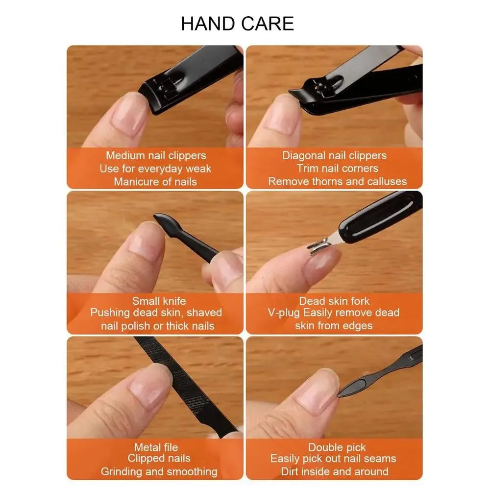 Set Manicura Pedicura Acero Inoxidable Cortauñas 16 Piezas N S1475