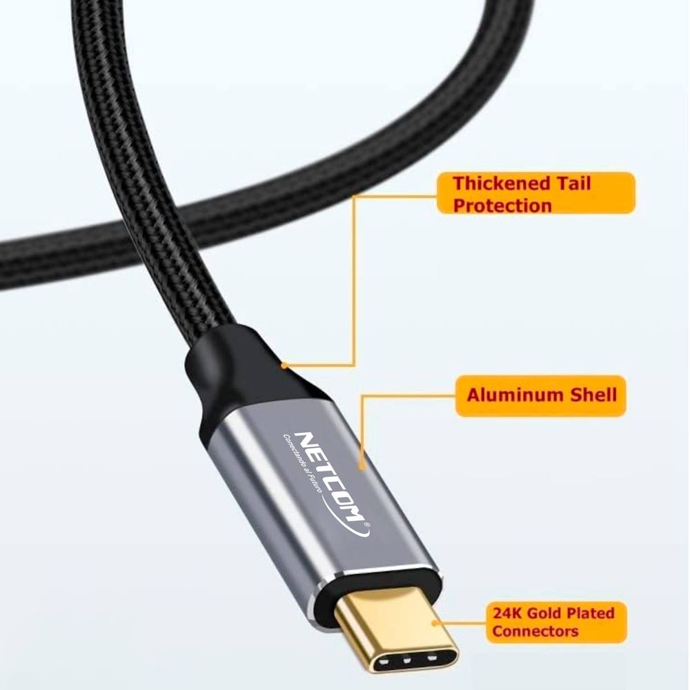 Cable Extension USB C 3.1 Tipo C Gen 2 3 Metros NETCOM 4k 100W 60Hz S1325