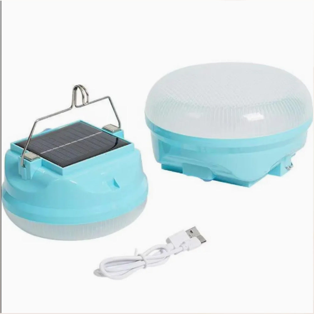 Lámpara Solar Portátil de Camping con Batería de Alta Capacidad y Gancho Versátil celeste 150W S2152