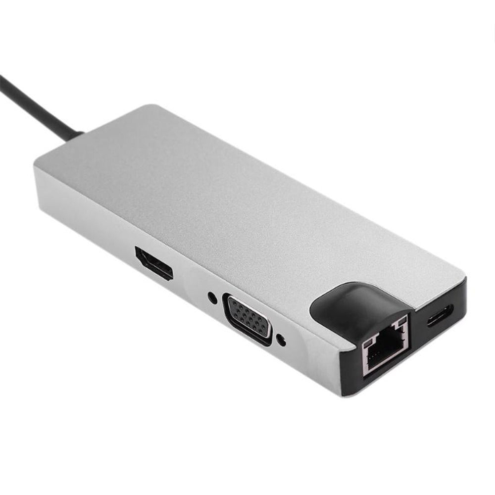 Adaptador Tipo C a HDMI 4K USB 3.0 Lan 8 en 1 Multipuerto S0755
