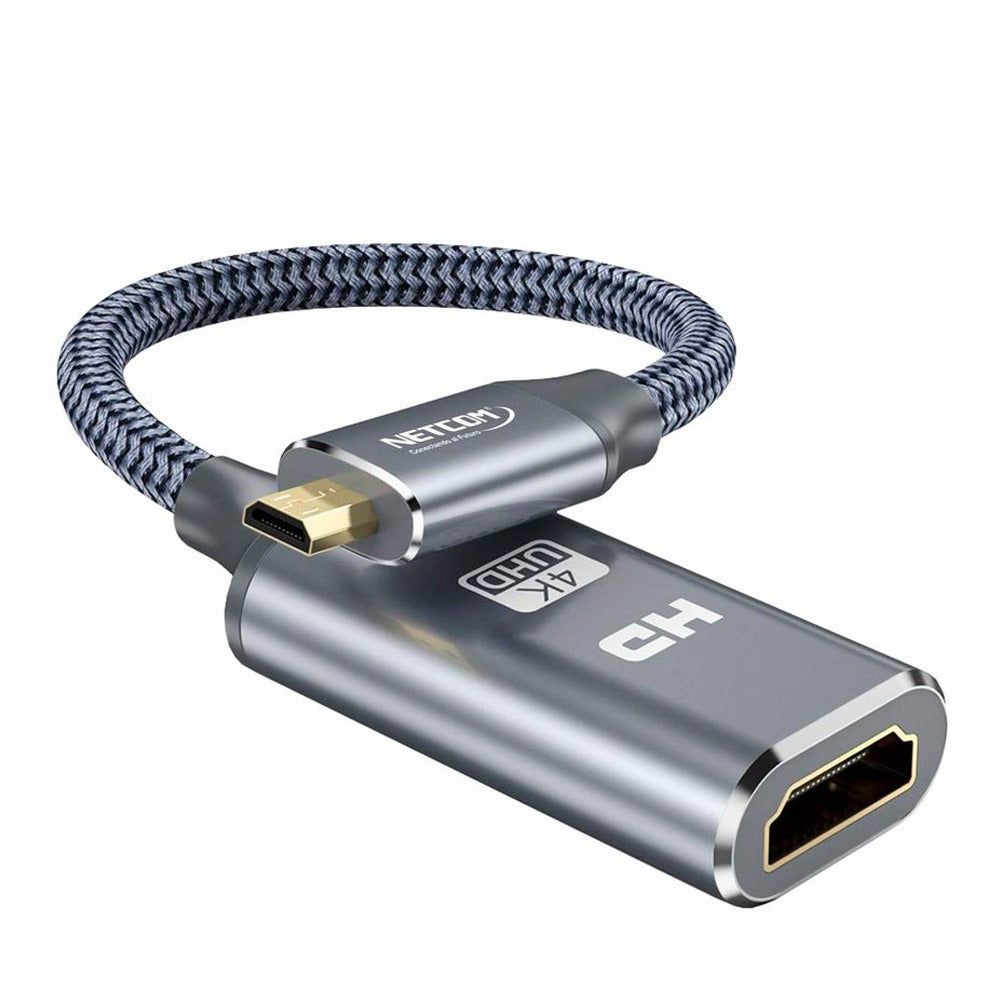 Cable adaptador convertidor Micro HDMI macho a HDMI hembra 4k 2.0 60hz S1138