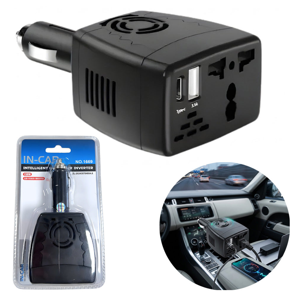 Inversor de Corriente para Auto de 150W Onda Sinusoidal Modificada 12V a 220V S2129