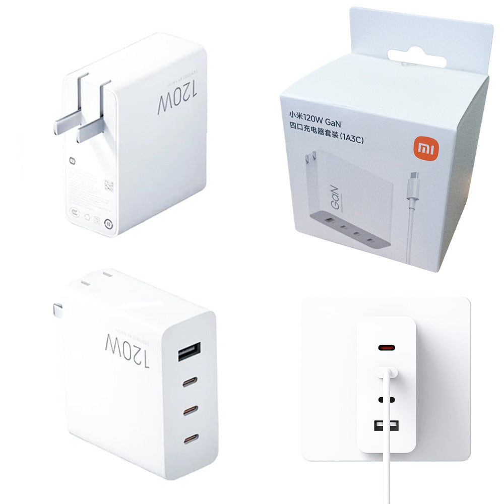 Cargador de Pared Xiaomi 120W GaN de 4 Puertos 3x USB-C + 1x USB-A S2114